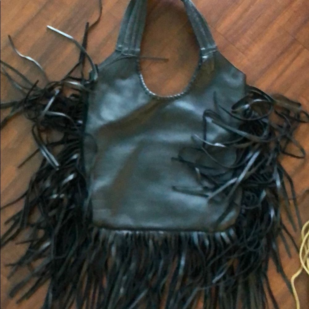 NEW Jennifer Haley Black Fringe Shoulder Bag Real